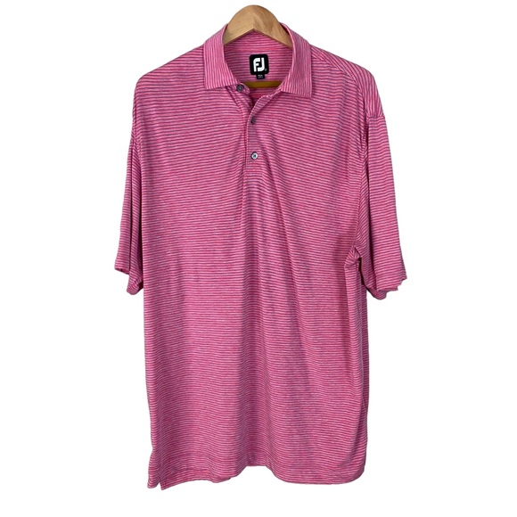 FootJoy Shirts Foot Joy Fj Golf Pink Blue Striped Polo Shirt Large